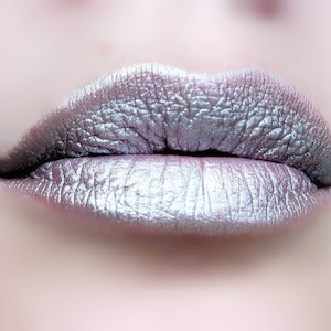 Grey Mirage -  Light/Pale Frosty / Frosted Shimmer Silver Grey Creamy Lipstick - Natural Gluten Free Fresh Handmade