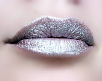 Grey Mirage -  Light/Pale Frosty / Frosted Shimmer Silver Grey Creamy Lipstick - Natural Gluten Free Fresh Handmade