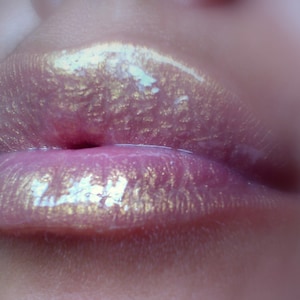 Luna Gold - Clear / Sheer / Opalescent Lip Gloss With Gold Shine / Shimmer - Vegan - Gluten Free - Fresh - Handmade Cruelty Free