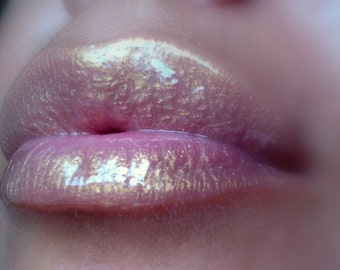 Luna Gold - Clear / Sheer / Opalescent Lip Gloss With Gold Shine / Shimmer - Vegan - Gluten Free - Fresh - Handmade Cruelty Free