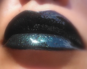 Layla Green - Black With a Touch Of Green Shimmer Lip Gloss - Vegan - Gluten Free - Fresh - Handmade Cruelty Free