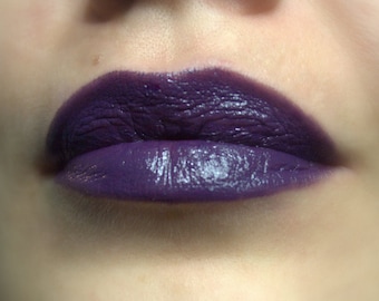 Purple Ink - Dark Purple Creamy No Shimmer Lipstick - Natural Gluten Free Handmade Cruelty Free