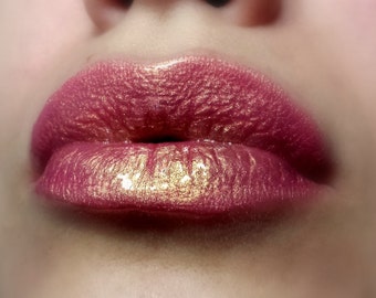 Summer Love - Duochrome Peach Pink with Golden Shimmer Lip Gloss - Vegan - Gluten Free - Fresh - Handmade Cruelty Free