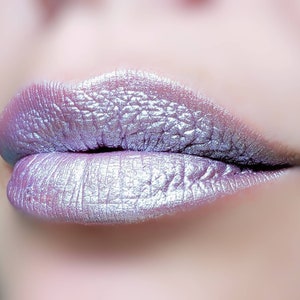 Violet Mirage -  Light/Pale Frosty / Frosted Shimmer Violet Creamy Lipstick - Natural Gluten Free Fresh Handmade
