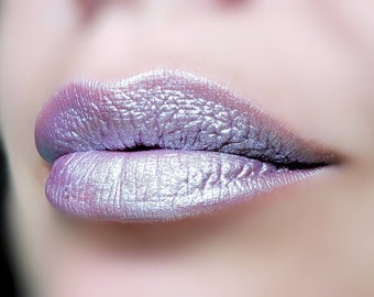 Violet Mirage -  Light/Pale Frosty / Frosted Shimmer Violet Creamy Lipstick - Natural Gluten Free Fresh Handmade