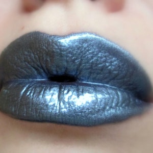 Thunderstorm -  Metallic Grey / Dark Silver Lip gloss - Vegan - Gluten Free - Fresh - Handmade Cruelty Free