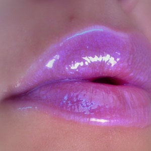 Luna Violet Clear / Sheer / Opalescent Lip Gloss With Violet Shine Vegan Gluten Free Fresh Handmade Cruelty Free image 1