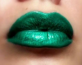 Esmeralda - Bright Green Lip gloss Vegan - Gluten Free - Fresh - Handmade Cruelty Free Forest Green Emerald