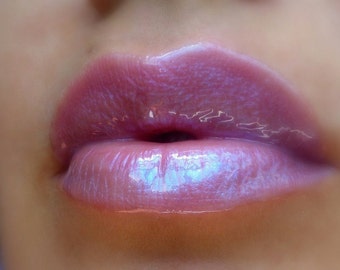 Luna Blue - Clear / Sheer / Opalescent Lip Gloss With Blue Shine / Shimmer - Vegan - Gluten Free - Fresh - Handmade Cruelty Free