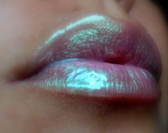 Luna Green - Clear / Sheer / Opalescent Lip Gloss With Green Shine - Vegan - Gluten Free - Fresh - Handmade Cruelty Free