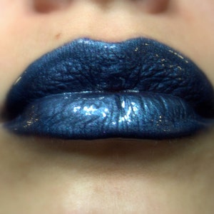 Richelle Dark Grey / Blue / Metallic Lip gloss Vegan Gluten Free Fresh Handmade Cruelty Free image 1