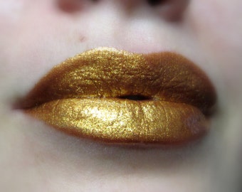 Cleopatra's Pride - Dark Gold With Bronze / Copper Tone Shimmer Lip Gloss - Vegan - Gluten Free - Fresh - Handmade Cruelty Free