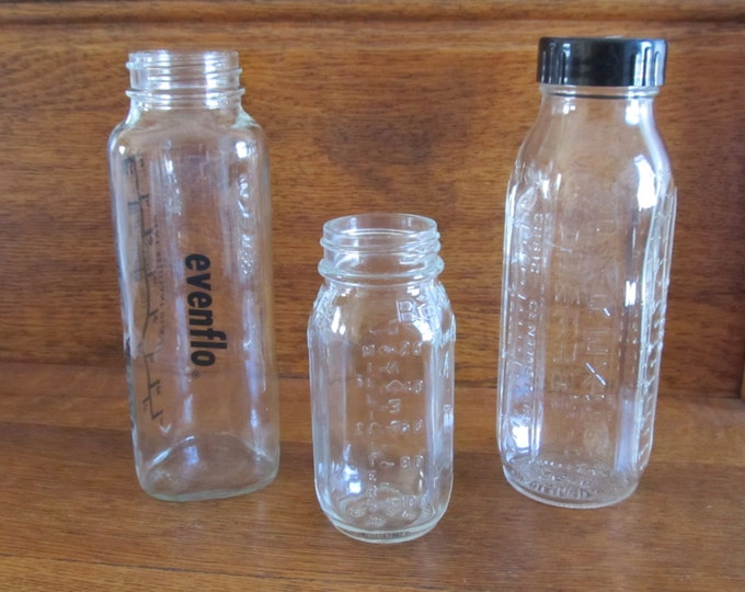 3 Vintage Glass Baby Bottles, Pyrex, Baker, and Evenflo Etsy