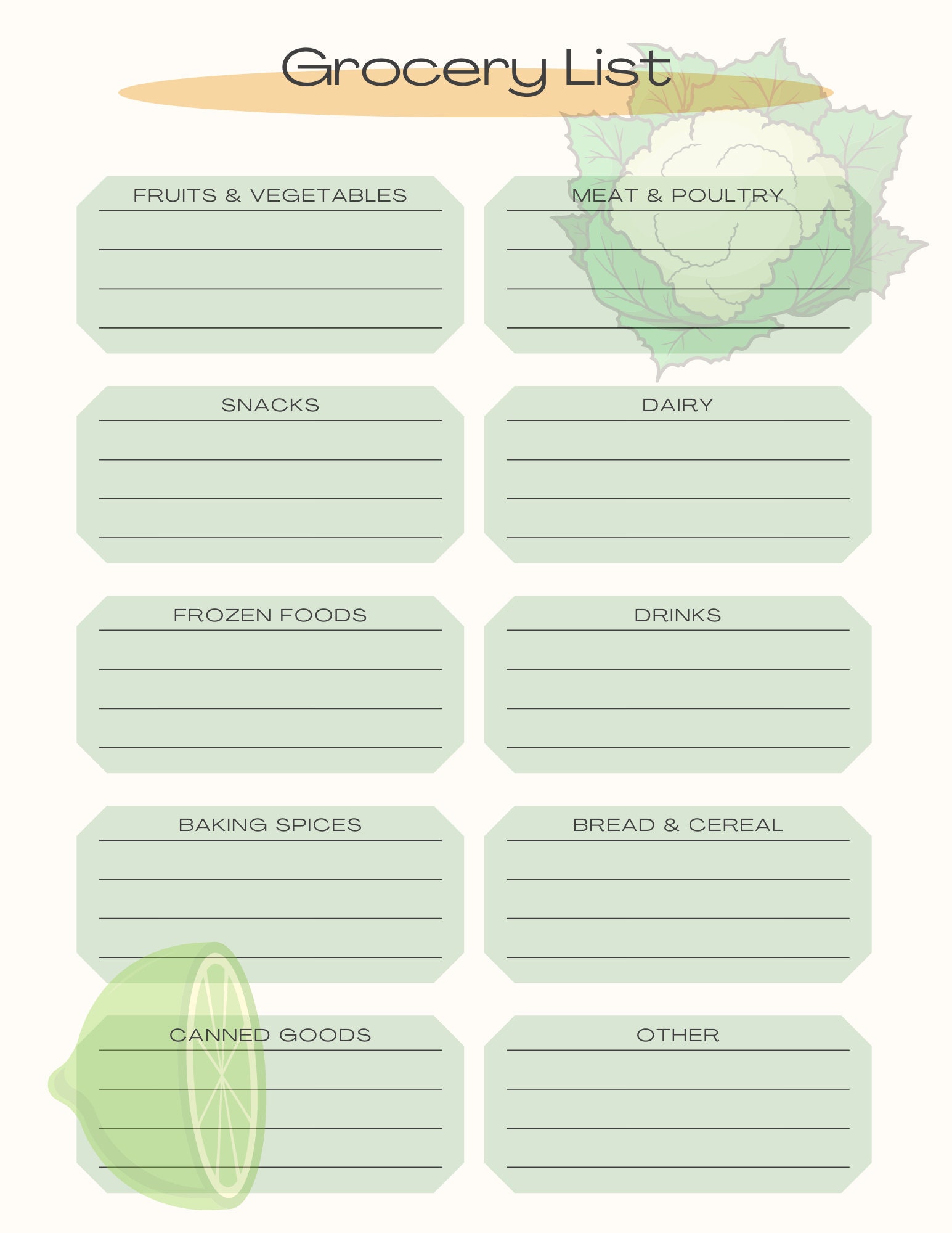 Nature/Green Theme Planner Pages