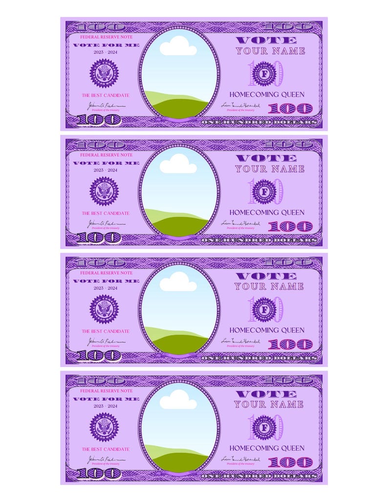 Editable Campaign Money Template Canva Digital Download
