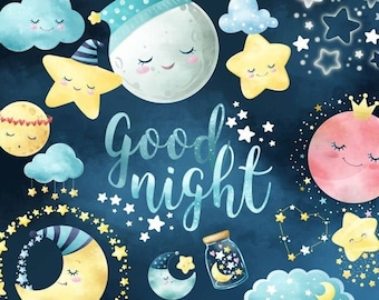 Good Night Clipart Etsy