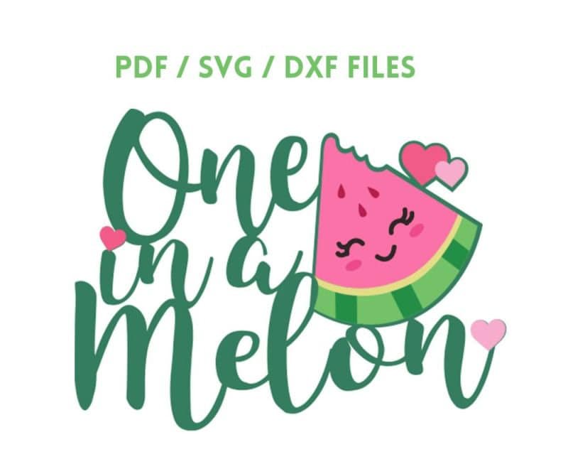 One in A Melon Cake Topper Cut File, Birthday Watermelon Laser Cut File ...