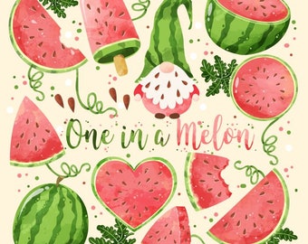 Watermelon Clipart Set: Picnic PNG Graphics (Instant Download)