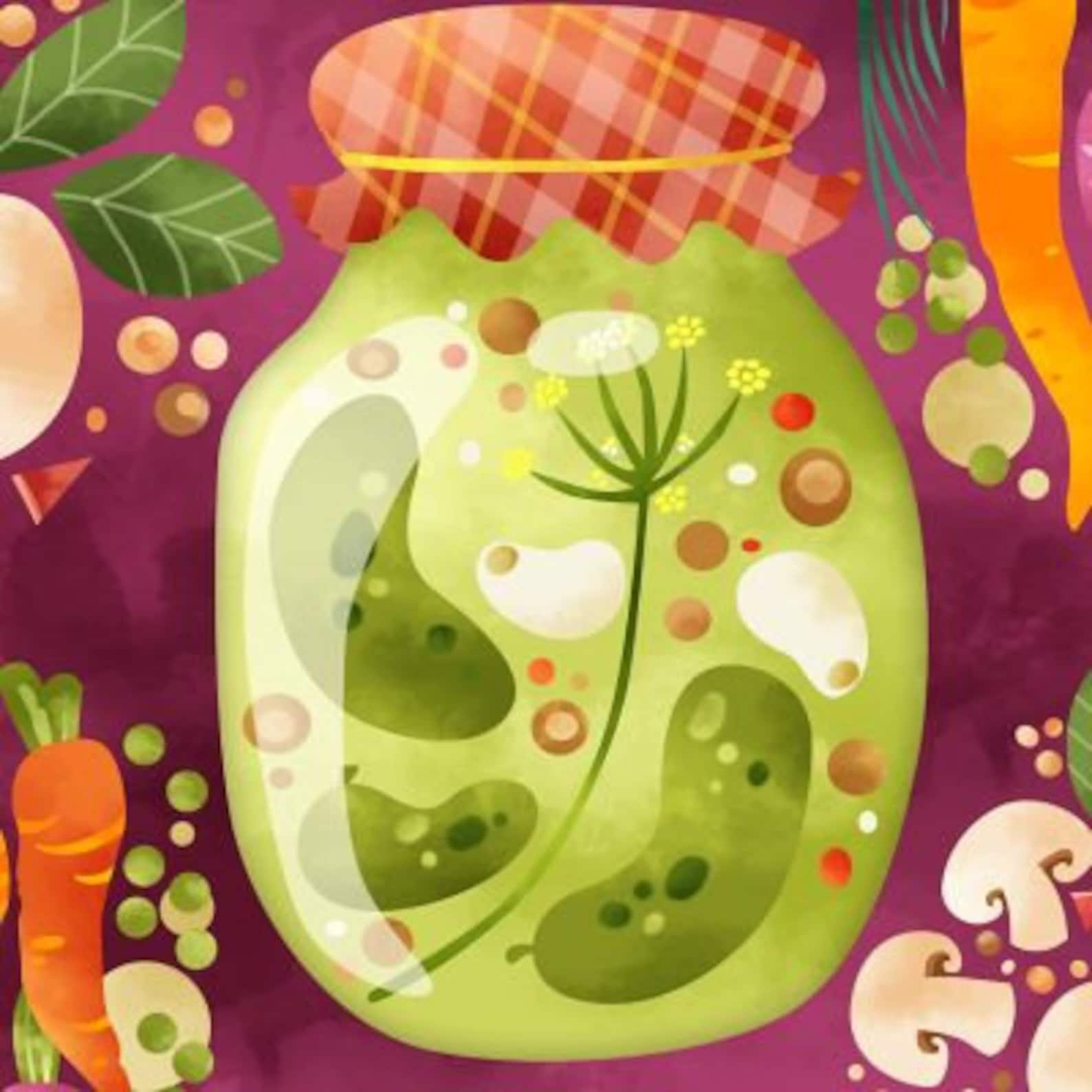 Canning Clip Art Food Preservation Illustration Watercolor Etsy