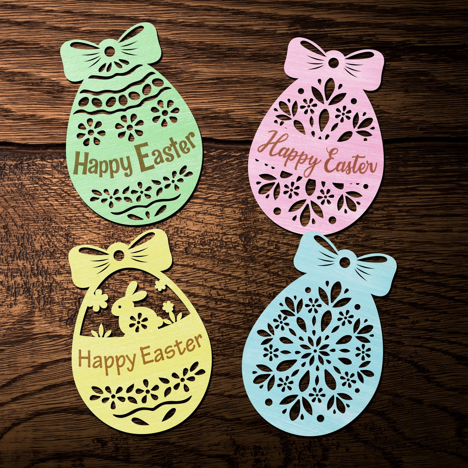 Happy Easter SVG, Easter Bundle, Easter Egg Laser Cut File/ SVG/ DXF