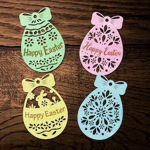 Buona Pasqua SVG, pacchetto di Pasqua, file di taglio laser dell'uovo di Pasqua / SVG / DXF / Download digitale / Uso commerciale e personale