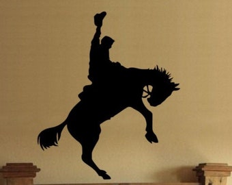 Horse Decal, Rodeo, Rodeo Decal, Bronc Decal, Bronc Riding, Saddle Bronc, Cowboy Decal, Wall Decal, Western Decor, Cowboy Party, Western