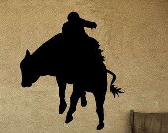 Bull Riding Decal, Rodeo, Rodeo Decal, Bull Riding,  Bull Riding Sticker, Cowboy Decal, Boys Room, Teen Room, Wall Decal