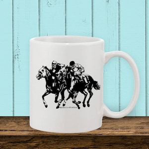 Horse Mug, Racehorse Mug, Horse Coffee Mug, Horse Tea Mug, Horses Racing Mug, Racing Mug, Horse Gift