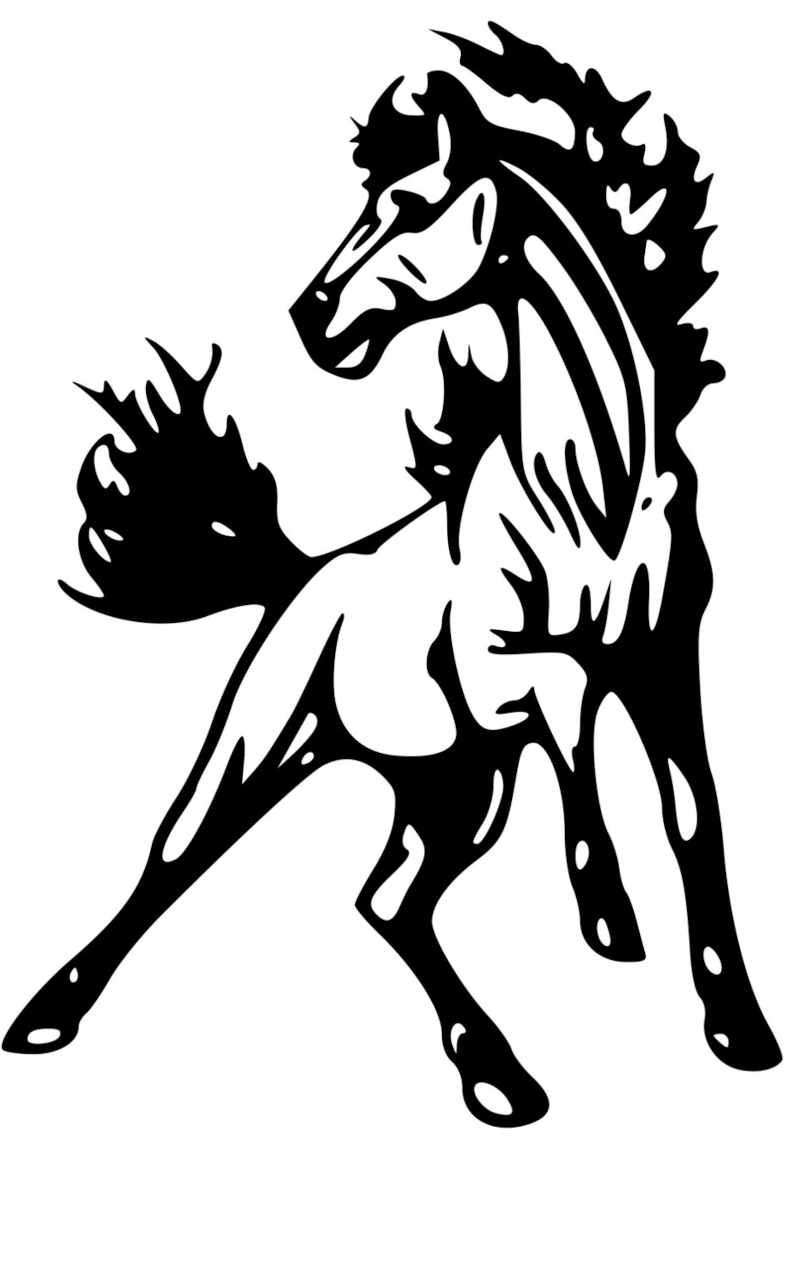 Horse Mustang Wall Decalhorse Stickerlarge Decal 28 Inches Etsy