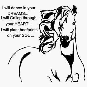 Horse Quote Wall Decal, Mustang Decal, Girls room Decal, Teen room Decal, Horse Decal, Quote Decal, 27x25 Wall Decal, Wall Sticker image 1