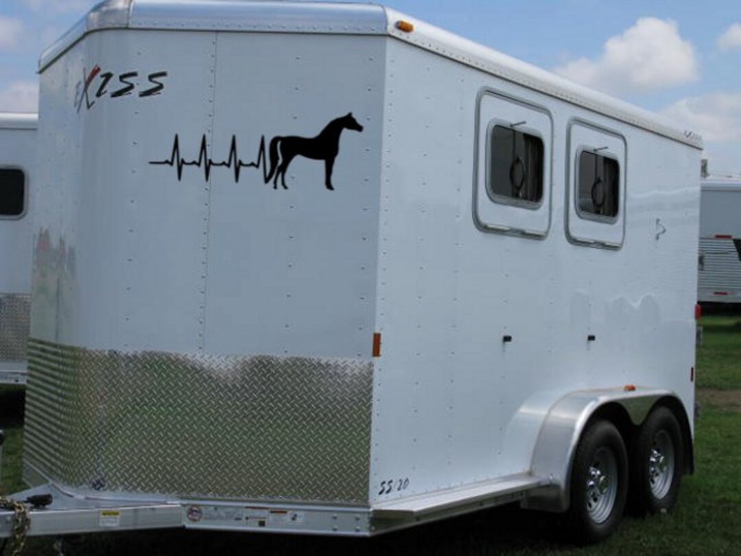 Horse Trailer Decal, Trailer Decal, Arabian Decal, Horse Heart Beat