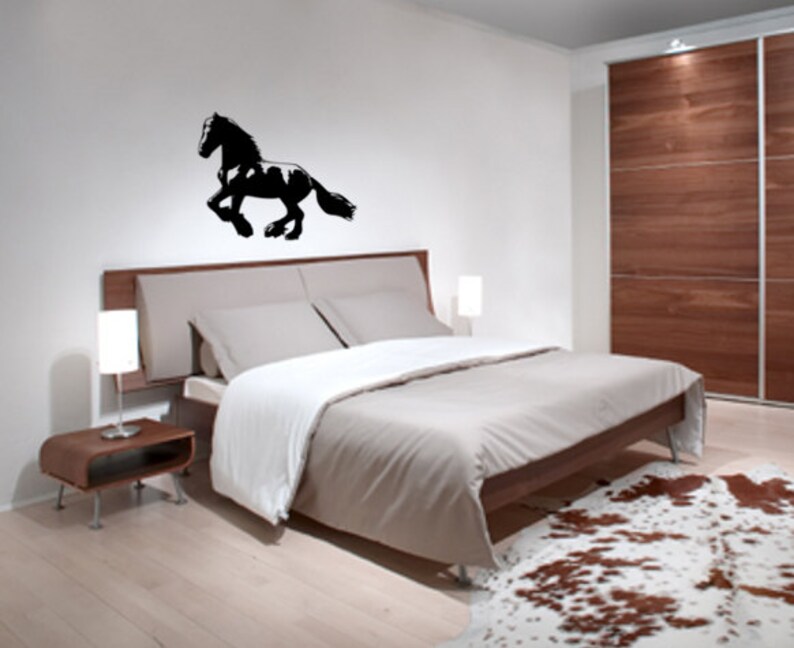 Horse Friesian Horse wall decal,Horse sticker-Large decal 34 x 27 inches. image 2