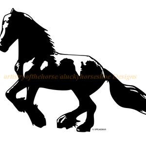 Horse Friesian Horse wall decal,Horse sticker-Large decal 34 x 27 inches. image 1