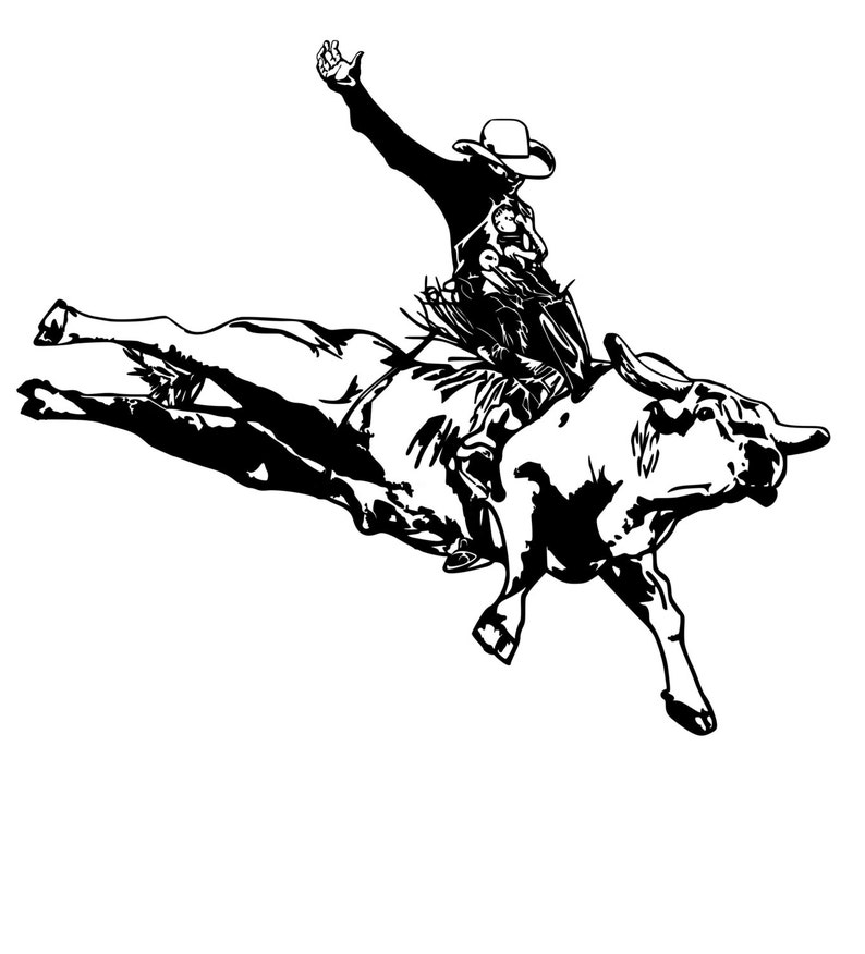 Bull Riding Decal Rodeo Rodeo Decal Bull Riding Bull Etsy