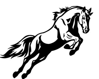 Horse Trailer Decal-Horse Decal-Horse Jumping sticker, Auto Decal, Truck Decal, SUV Decal, Lg. Trailer Decal- 36 inches x 28 inches. 255-HS