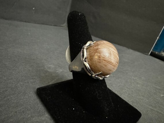 Rare Sterling Silver Mexican Agate 925 Ring. Size… - image 2