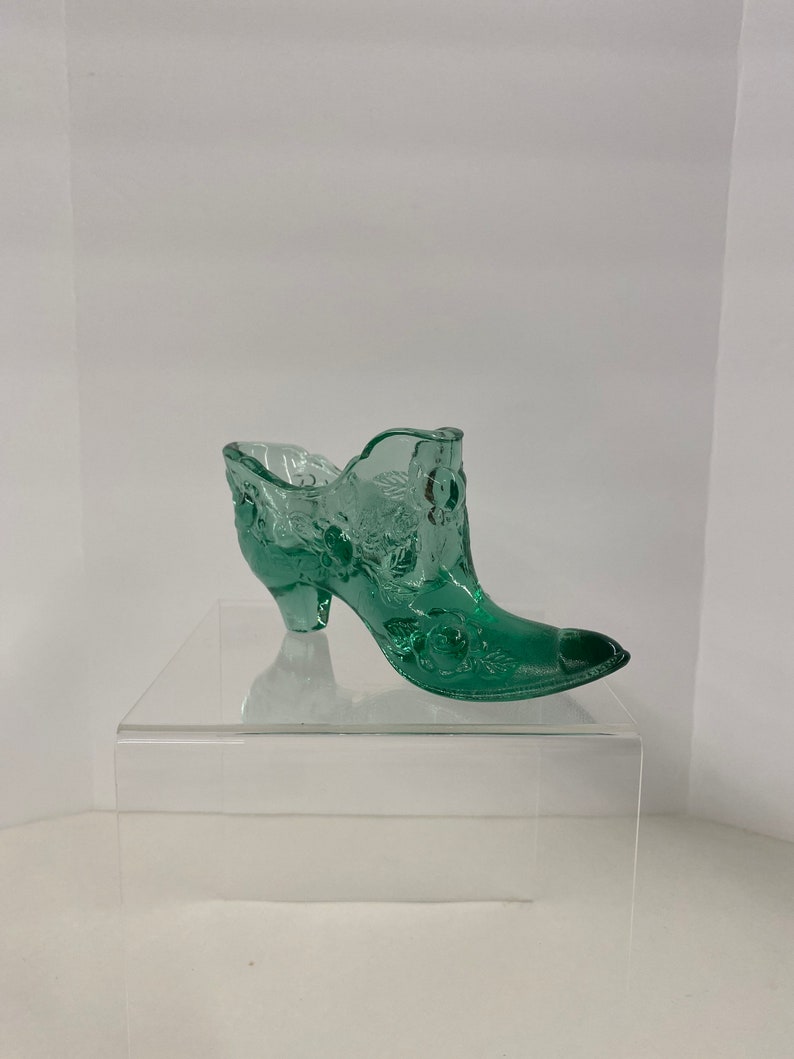 Fenton Turquoise Cabbage Rose Slipper #835