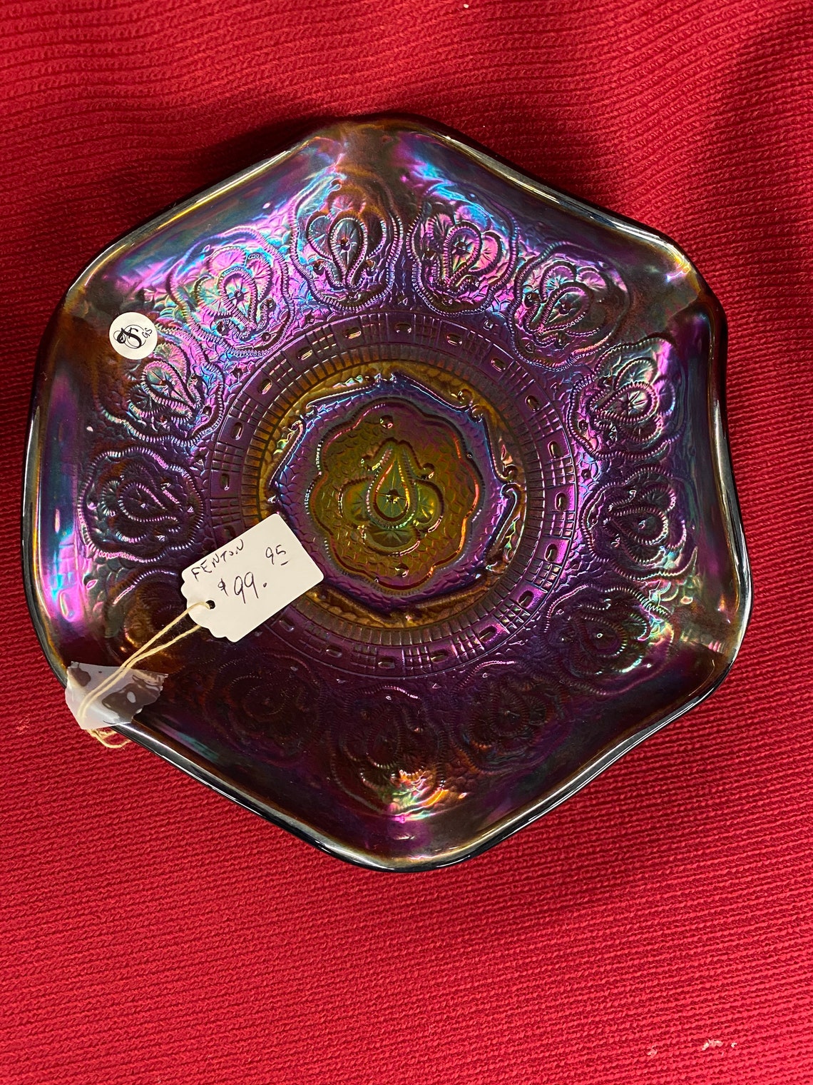Fenton Iridescent purple carnival glass candy dish 41 Etsy