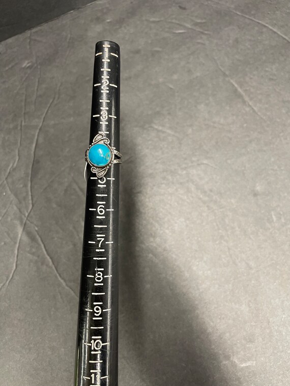 sterling silver turquoise circle ring - image 4