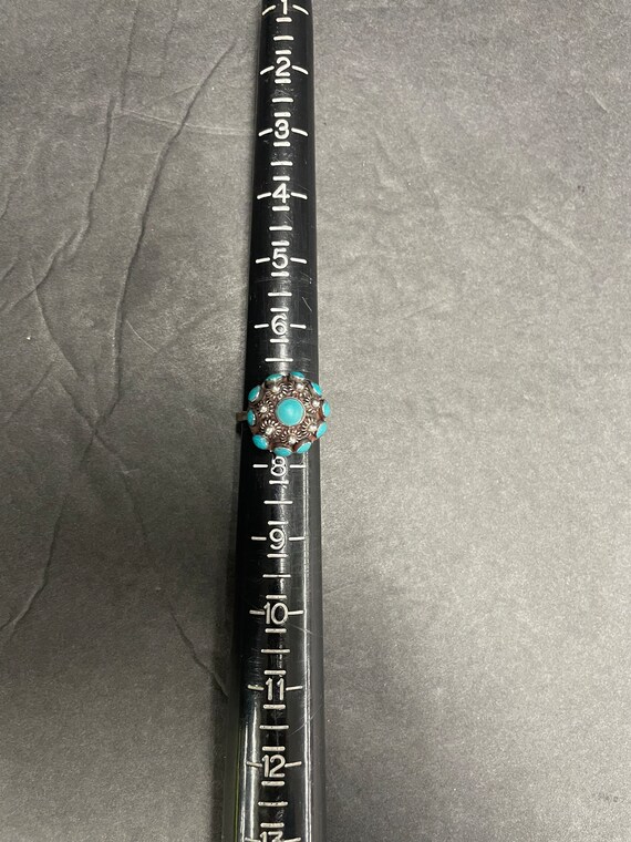 beautiful Sterling Silver 925 turquoise globe ring - image 3