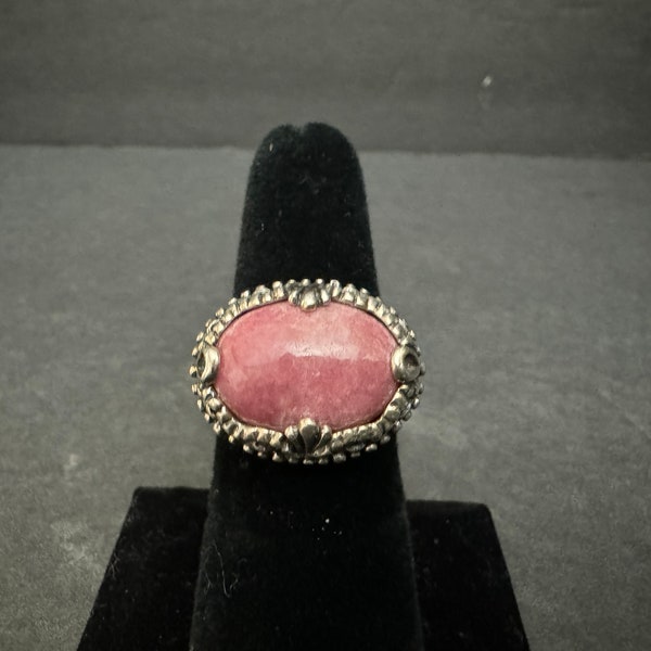 Rare Sterling Silver Pink Stone Carolyn Pollack Ring. Size is 8.