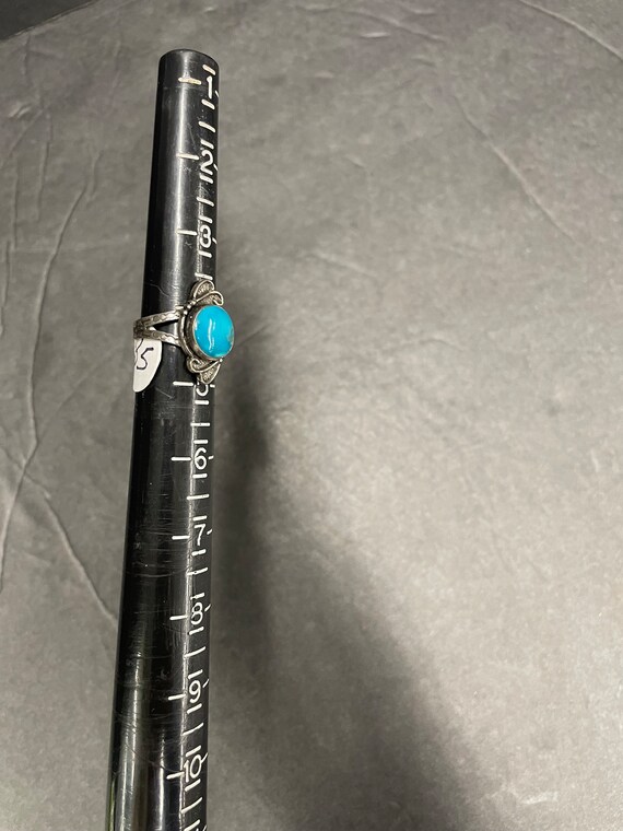sterling silver turquoise circle ring - image 3