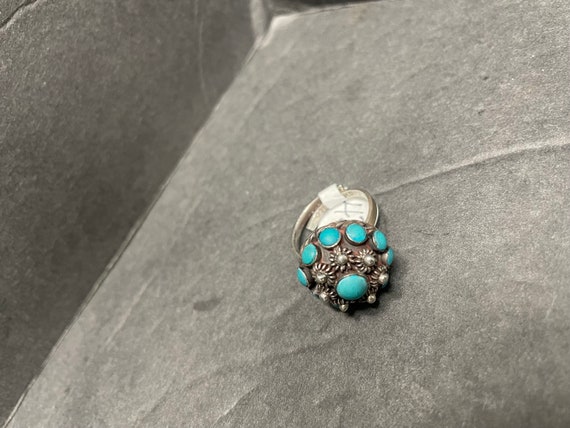 beautiful Sterling Silver 925 turquoise globe ring - image 4