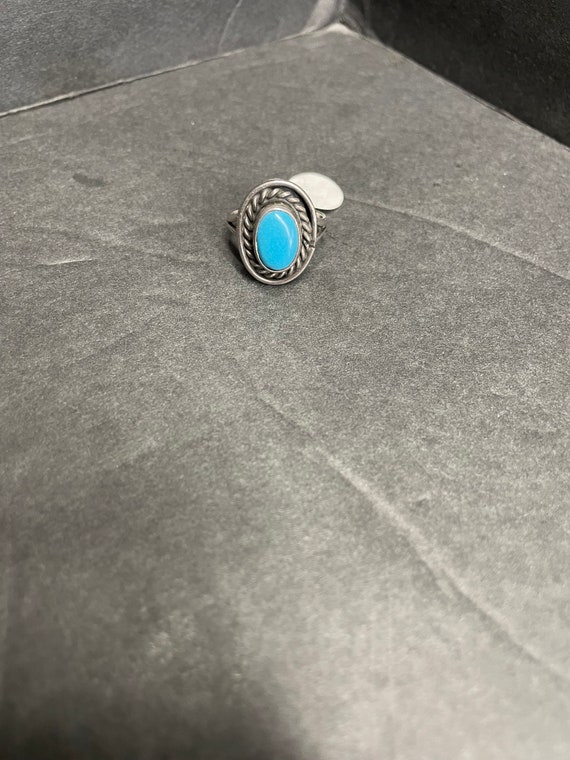 sterling silver turquoise ring - image 1
