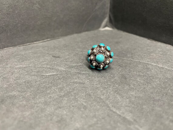 beautiful Sterling Silver 925 turquoise globe ring - image 2