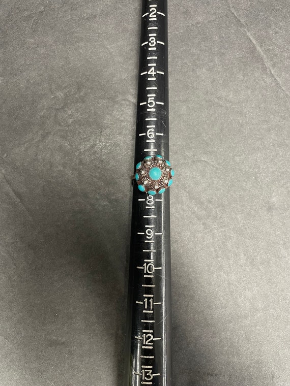 beautiful Sterling Silver 925 turquoise globe ring - image 1