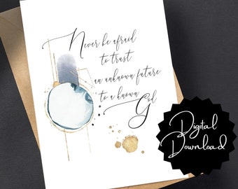 Inspirational Quote Card: Corrie Ten Boom Trust in God (Digital Download)