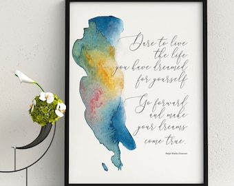 Emerson Quote Watercolor Art Print | Inspirational Wall Decor (Digital Download)