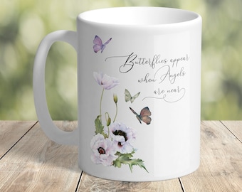 Butterfly Memorial Mug | Watercolor Floral, Loss Sympathy Gift