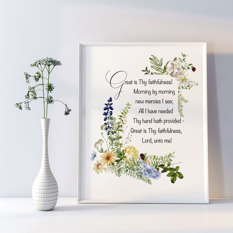 Great is Thy Faithfulness Hymn Lyrics Printable Download - Etsy